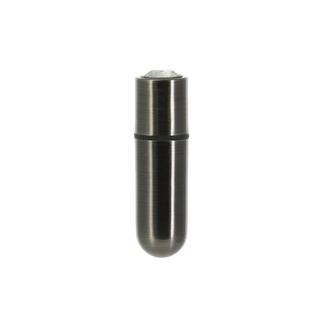 Вибропуля PowerBullet First-Class Bullet 2.5″ with Key Chain Pouch, Gun Metal, 9 режимов вибрации