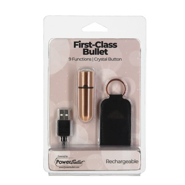 Вибропуля PowerBullet First-Class Bullet 2.5″ with Key Chain Pouch, Rose 9 режимов вибрации