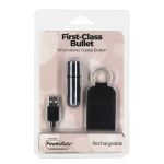 Вибропуля PowerBullet First-Class Bullet 2.5″ with Key Chain Pouch, 9 режимов вибрации