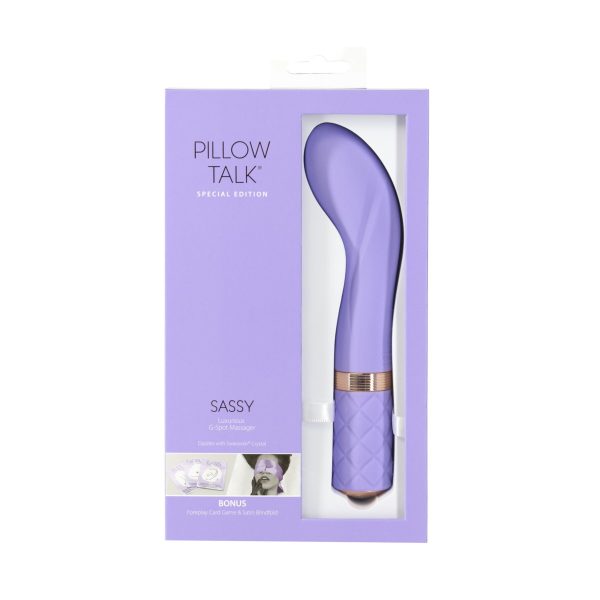 Роскошный вибратор Pillow Talk Sassy Special Edition, Сваровски, повязка на глаза+игра