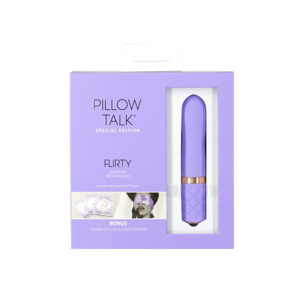 Роскошный вибратор Pillow Talk Flirty Special Edition, Сваровски, повязка на глаза+игра