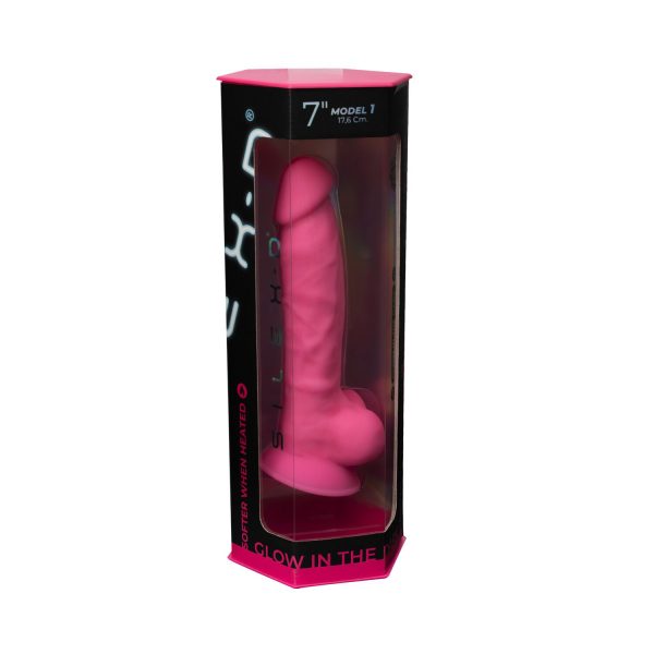 Фалоімітатор SilexD Johnny Glow in the dark, двошаровий, силікон+Silexpan, діаметр 3,5см