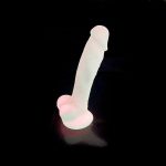 Фалоімітатор SilexD Johnny Glow in the dark, двошаровий, силікон+Silexpan, діаметр 3,5см