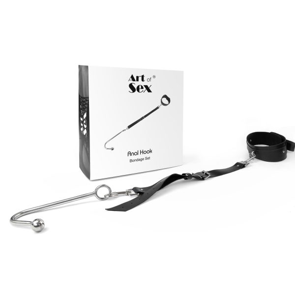 Анальний гак 1 із нашийником з натуральної шкіри Art of Sex - Anal hook
