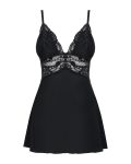 Сатиновий пеньюар із мереживом Obsessive 810-BAB-1 babydoll & thong пеньюар, танга