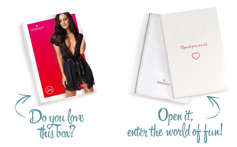 Сатиновий відкритий пеньюар на поясі Obsessive 810-PEI–1 peignoir