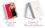 Сатиновий комплект для сну з мереживом Obsessive 828-CHE-1 chemise & thong сорочка, стр