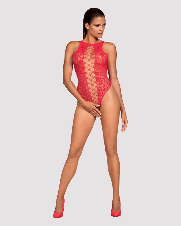 Ажурний бодістокінг із ефектом шнурівки Obsessive B120 teddy S