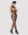 Бодістокінг із дрібної сітки з відкритими грудьми та доступом Obsessive Bodystocking N101 S