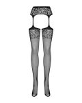 Сітчасті панчохи-стокінги з імітацією гартерів Obsessive Garter stockings S500S/ чорні