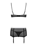 Еротичний костюм покоївки Obsessive Maidme set 5pcs бюстгальтер, пояс з фартухом, панчохи