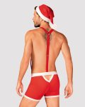 Чоловічий еротичний костюм Санта-Клауса Obsessive Mr Claus боксери на підтяжках
