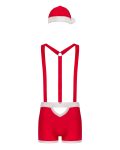 Чоловічий еротичний костюм Санта-Клауса Obsessive Mr Claus боксери на підтяжках