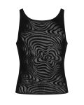 Чоловіча напівпрозора майка-борцовка з візерунком Obsessive tank top S чорна