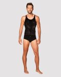 Чоловіча напівпрозора майка-борцовка з візерунком Obsessive tank top S чорна