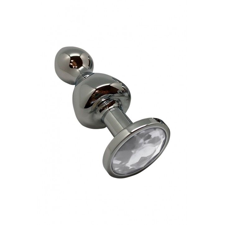 Металлическая анальна пробка Wooo y Lollypop Double Ball etal Plug диаметр 3,1 см, длина 9