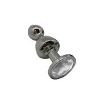 Металева анальна пробка Wooomy Lollypop Double Ball Metal Plug діаметр 2,8 см, довжина 8,5 см