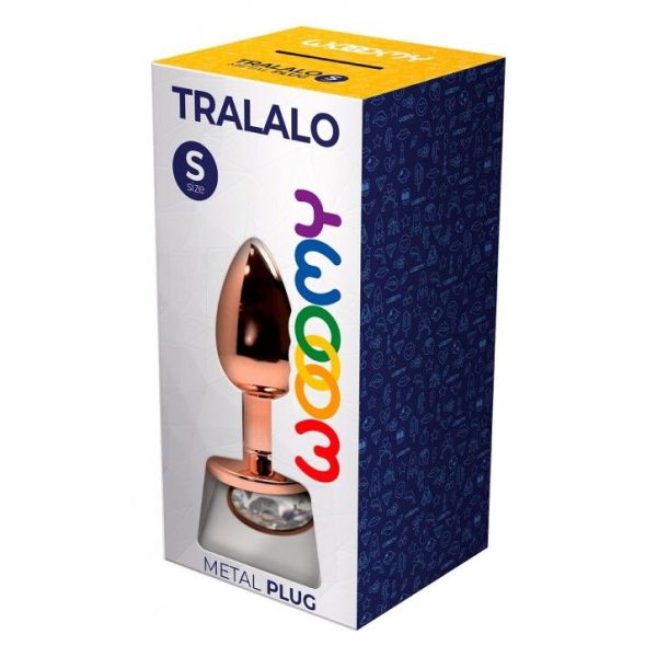 Металлическая анальная пробка Wooomy Tralalo Size диаметр 2,8 см, длина 7 см