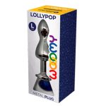 Металлическая анальна пробка Wooomy Lollypop Double Ball Metal Plug диаметр 3,5, длина 10,5см