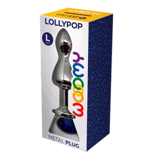 Металлическая анальна пробка Wooomy Lollypop Double Ball Metal Plug диаметр 3,5, длина 10,5см
