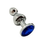 Металлическая анальна пробка Wooomy Lollypop Double Ball Metal Plug диаметр 3,5, длина 10,5см