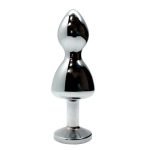 Металлическая анальна пробка Wooomy Lollypop Double Ball Metal Plug диаметр 3,5, длина 10,5см