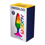 Силіконова анальна пробка Wooomy Hiperloo Silicone Rainbow Plug діаметр 2,4 см, довжина 9 см