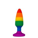 Силіконова анальна пробка Wooomy Hiperloo Silicone Rainbow Plug діаметр 2,4 см, довжина 9 см