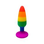 Силіконова анальна пробка Wooomy Hiperloo Silicone Rainbow Plug діаметр 2,4 см, довжина 9 см