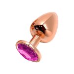 Металева анальна пробка Wooomy Tralalo Metal Plug Magenta діаметр 4 см, довжина 9 см