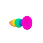 Силіконова анальна пробка Wooomy Hiperloo Silicone Rainbow Plug діаметр 2,9 см, довжина 11 см