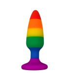 Силіконова анальна пробка Wooomy Hiperloo Silicone Rainbow Plug діаметр 2,9 см, довжина 11 см