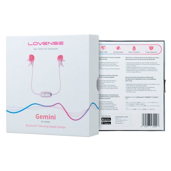 Смарт-вибратор для груди Lovense Gemini, регулировка сжатия соска, можно носить