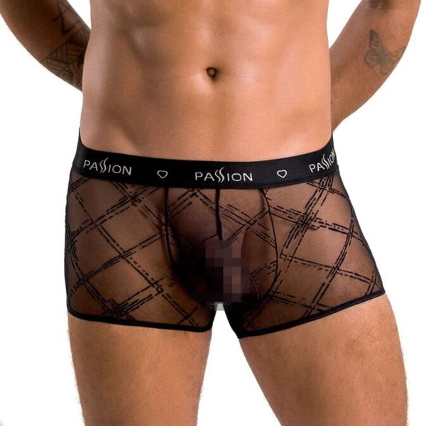 Чоловічі прозорі боксери Passion 032 SHORT JAMES XXL сітка