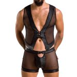 Комплект мужского белья на шнуровке Passion 053 SET WILLIAM XXL/ жилет, боксеры