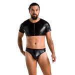 Комплект чоловічої білизни під латекс Passion 057 SET PETER XXL кроп-топ, стринги