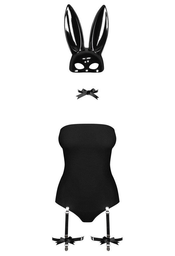 Еротичний костюм кролика Obsessive Bunny costume , боді, чокер, гартери, панчохи, маска