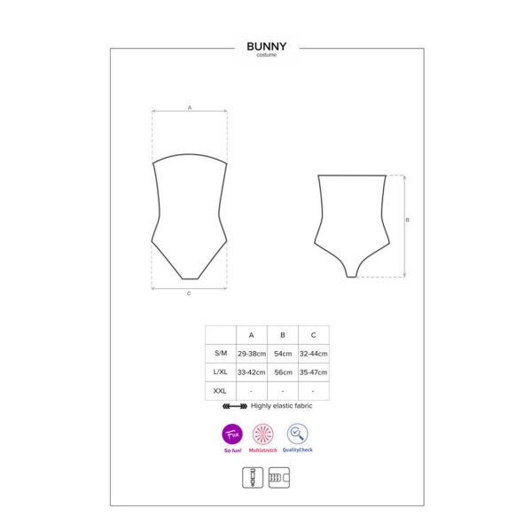 Еротичний костюм кролика Obsessive Bunny costume , боді, чокер, гартери, панчохи, маска