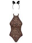 Еротичний костюм леопарда Obsessive Leocatia teddy боді, обруч з вушками