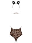 Еротичний костюм леопарда Obsessive Leocatia teddy боді, обруч з вушками