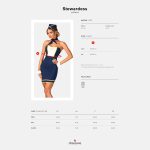 Еротичний костюм стюардеси Obsessive Stewardess uniform , сукня, пілотка, шарф, манжети