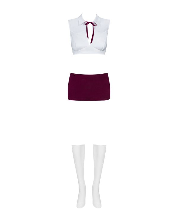 Еротичний костюм студентки Obsessive Student 4 pcs costume топ, спідниця, стринги, гольфи