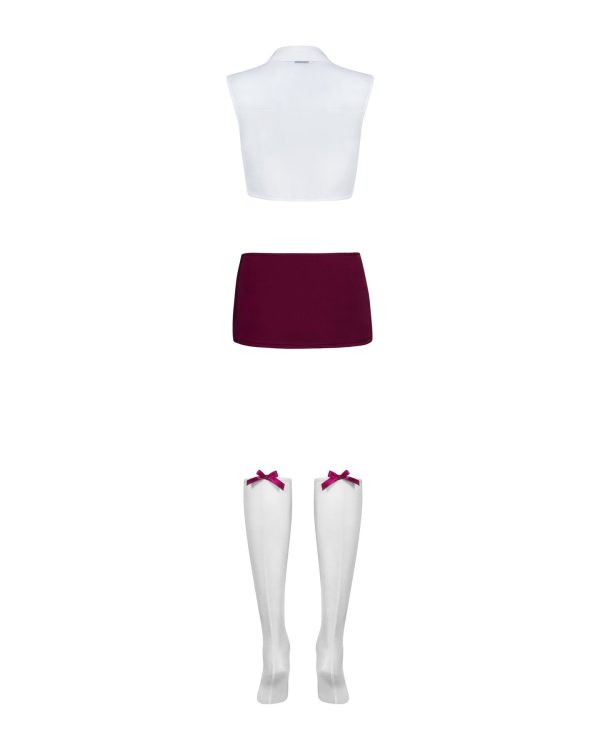 Еротичний костюм студентки Obsessive Student 4 pcs costume топ, спідниця, стринги