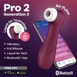 Вакуумный клиторальный стимулятор Satisfyer Pro 2 Generation 3 with Liquid Air Connect App Wine