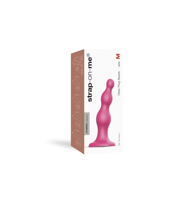 Насадка для страпона Strap-On-Me Dildo Plug Beads Framboise Metallic