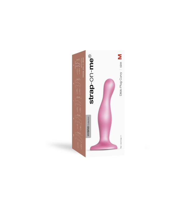 Насадка для страпона Strap-On-Me Dildo Plug Curvy Rose Dragee Metallic