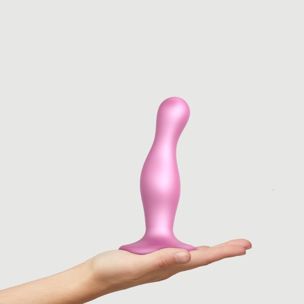 Насадка для страпона Strap-On-Me Dildo Plug Curvy Rose Dragee Metallic