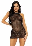 Сукня-сітка зі стразами Leg Avenue Rhinestone halter mini dress відкрита спина
