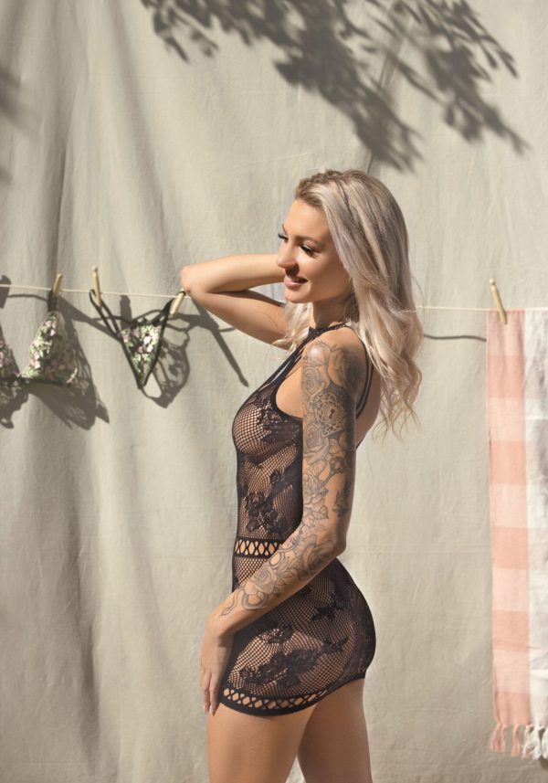 Ажурна сукня-сітка Leg Avenue Lace mini dress with cut-outs