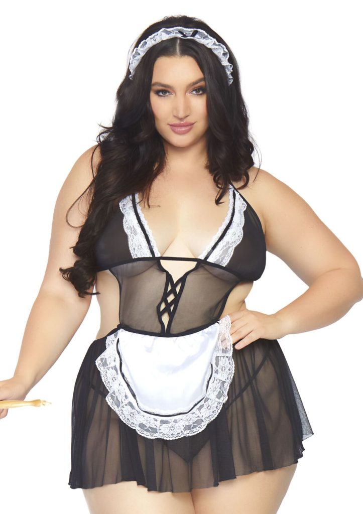 Костюм покоївки Leg Avenue Fantasy French Maid XL/ сукня, трусики, пов’язка